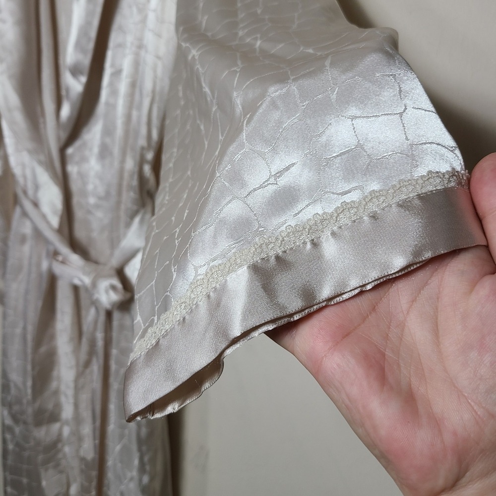 Vtg Ivory Lace Babydoll Maxi Slip Gown Set M Chemise Quiet Lux‎ Coquette Bridal - Picture 11 of 16